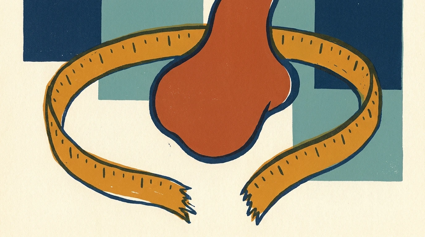 Brand-locked editorial artwork: the measure cannot close